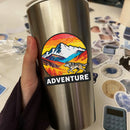 Adventure Wolf  Sticker Mountain Autumn Wildlife Decor Decal for Laptops cars