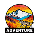 Adventure Wolf  Sticker Mountain Autumn Wildlife Decor Decal for Laptops cars