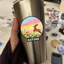 Custom Nature Deer Vinyl Sticker Flower Meadow Decor Decal for Laptops Cars