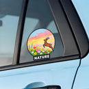 Custom Nature Deer Vinyl Sticker Flower Meadow Decor Decal for Laptops Cars