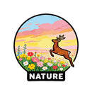 Custom Nature Deer Vinyl Sticker Flower Meadow Decor Decal for Laptops Cars