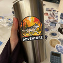Custom Adventure Wolf Vinyl Sticker Autumn Forest Decor Decal for Laptops Cars