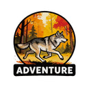 Custom Adventure Wolf Vinyl Sticker Autumn Forest Decor Decal for Laptops Cars