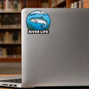 Custom River Life Salmon  Sticker Underwater Decor Decal for  Coolers Suitcase