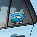 Custom River Life Salmon  Sticker Underwater Decor Decal for  Coolers Suitcase
