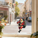Running Santa Claus Sticker Waterproof Personalized for Window Wall Luggage