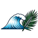 Wave Palm Tree Vinyl Sticker Cool Beach Decal for Laptop Skateboard Bottle Cars
