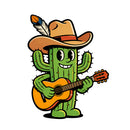 Cowboy Cactus Guitar Vinyl Sticker Cool Western Decal for Laptop cars