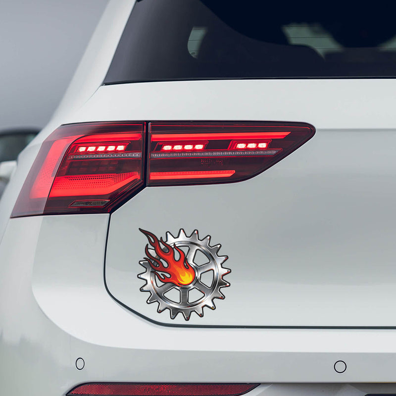 Flame Gear Vinyl Sticker Cool Mechanic Decal for Laptop Cars Water Bot