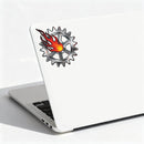 Flame Gear Vinyl Sticker Cool Mechanic Decal for Laptop Cars Water Bottle