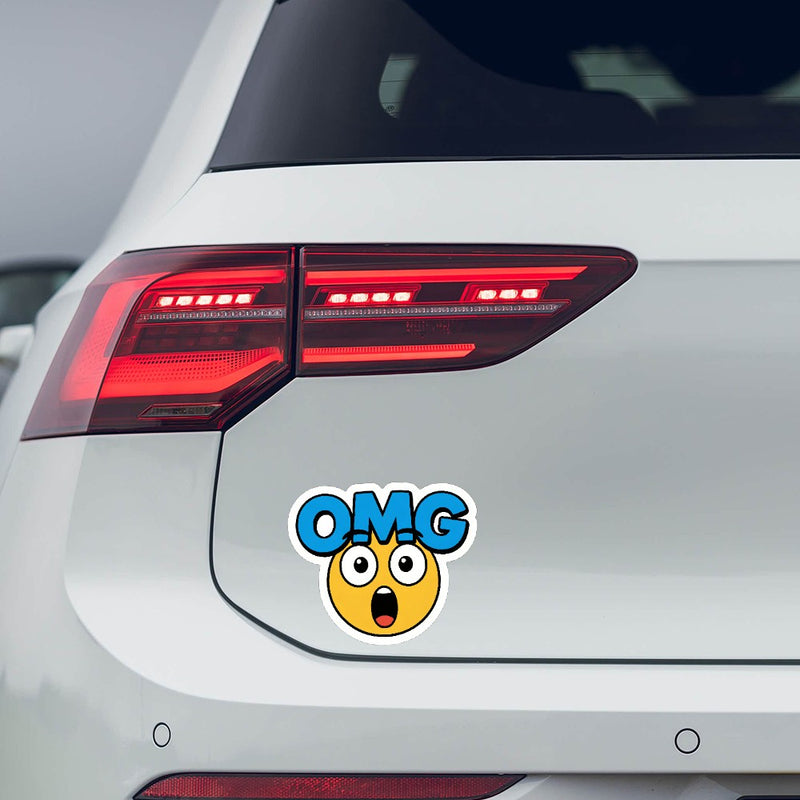 OMG Emoji Vinyl Sticker Cool Funny Decal for Laptop Cars Water Bottle
