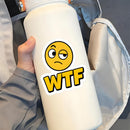WTF Emoji Vinyl Sticker Cool Sarcastic Decal for Laptop Cars Bottle