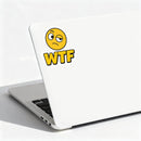 WTF Emoji Vinyl Sticker Cool Sarcastic Decal for Laptop Cars Bottle