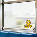 WTF Emoji Vinyl Sticker Cool Sarcastic Decal for Laptop Cars Bottle