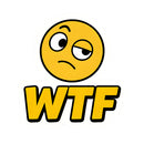 WTF Emoji Vinyl Sticker Cool Sarcastic Decal for Laptop Cars Bottle
