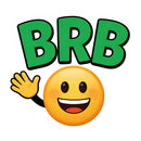 BRB Emoji Vinyl Sticker Cool Friendly Decal for Laptop Cars Water Bottle