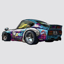 Colorful racing car Sticker Waterproof Sunproof for Luggage Laptop Refrigerator