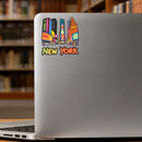 Customizable NYC Neon Skyline Vinyl Sticker Cool City Decal for Laptop Car
