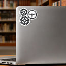 Gear Steering Wheel Vinyl Sticker Cool Mechanic Decal for Laptop Car