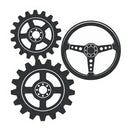 Gear Steering Wheel Vinyl Sticker Cool Mechanic Decal for Laptop Car