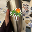 Palm Tree Sunset Vinyl Sticker Cool Beach Decal for Laptop Water Bottle