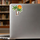 Palm Tree Sunset Vinyl Sticker Cool Beach Decal for Laptop Water Bottle