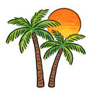 Palm Tree Sunset Vinyl Sticker Cool Beach Decal for Laptop Water Bottle
