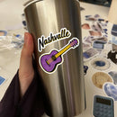 Nashville Guitar Vinyl Sticker Cool Music Decal for Laptop Water Bottle Car