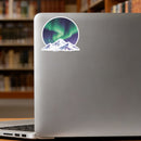 Customizable Aurora Mountain Vinyl Sticker Cool Nature Decal for Laptop Bottle