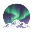 Customizable Aurora Mountain Vinyl Sticker Cool Nature Decal for Laptop Bottle