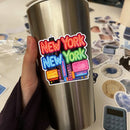 Customizable NYC Neon Text Vinyl Sticker Cool City Decal for Laptop Skateboard