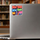 Customizable NYC Neon Text Vinyl Sticker Cool City Decal for Laptop Skateboard