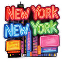 Customizable NYC Neon Text Vinyl Sticker Cool City Decal for Laptop Skateboard