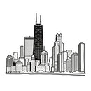 Customizable Chicago Skyline Silhouette Vinyl Sticker Cool Decal for Laptop Car