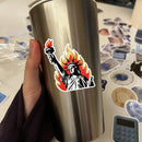 Statue of Liberty on Fire Vinyl Sticker Bold Political Art Customizable