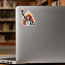 Statue of Liberty on Fire Vinyl Sticker Bold Political Art Customizable