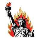 Statue of Liberty on Fire Vinyl Sticker Bold Political Art Customizable