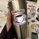 Portland Coffee Cup Vinyl Sticker Waterproof Laptop Decal Customizable