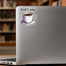Portland Coffee Cup Vinyl Sticker Waterproof Laptop Decal Customizable
