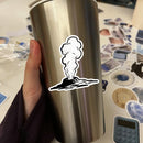 Volcano Erupting Vinyl Sticker Black & White Nature Decal -Customizable