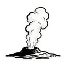 Volcano Erupting Vinyl Sticker Black & White Nature Decal -Customizable