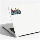 Colorful City Skyline Vinyl Sticker Waterproof Laptop Decal Car Customizable