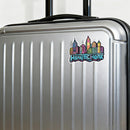 Colorful City Skyline Vinyl Sticker Waterproof Laptop Decal Car Customizable