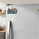 Colorful City Skyline Vinyl Sticker Waterproof Laptop Decal Car Customizable