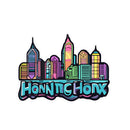 Colorful City Skyline Vinyl Sticker Waterproof Laptop Decal Car Customizable