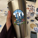 Shanghai Skyline Vinyl Sticker Oriental Pearl Tower  Waterproof Customizable