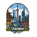 Shanghai Skyline Vinyl Sticker Oriental Pearl Tower  Waterproof Customizable