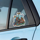 Cute Cartoon Shanghai Skyline Vinyl Sticker Oriental Pearl Tower Customizable