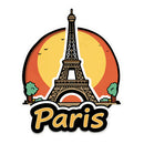 Paris Sunset Waterproof Vinyl Sticker Scratch Resistant for Car Laptop Luggage