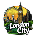London UK Eye Big Ben Waterproof Vinyl Sticker for Car Laptop Luggage